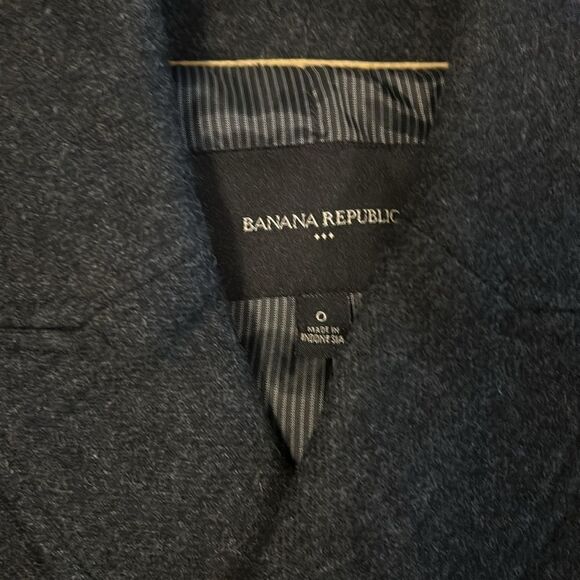BANANA REPUBLIC WOOL BLEND LIGHTWEIGHT PEACOAT DARK GRAY SIZE 0 LIKE NEW - Picture 4 of 6